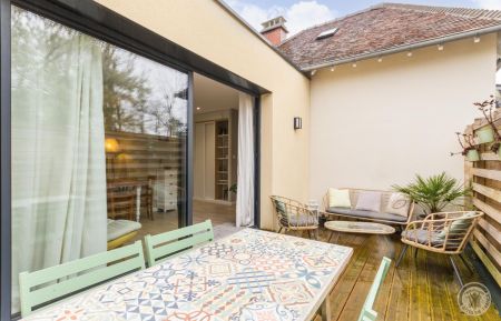 G&icirc;te n&deg;3506 Merville-Franceville-Plage - Calvados - Terrasse avec acc&egrave;s rapide vers s&eacute;jour et cuisine 